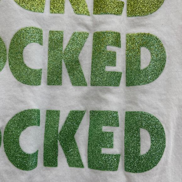 VS Pink Shamrocked glitter graphic lattice caged back tee TLS1 2850 - Picture 10 of 15